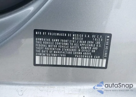 2024 Volkswagen Jetta 1.5T Se from USA, damaged, VIN 3VWEM7BU7RM017890